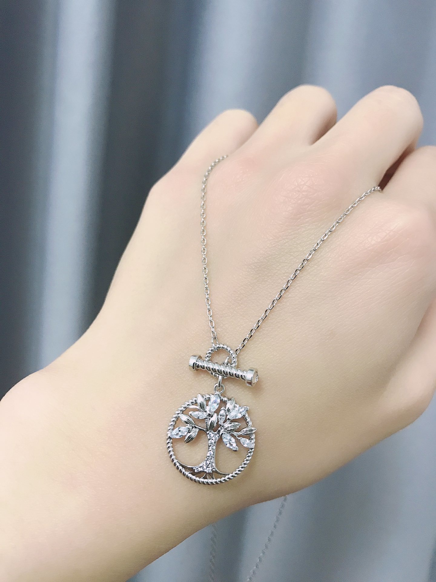 Silver Tree of Life Necklace – Silver Tree of Life Crystal Pendant