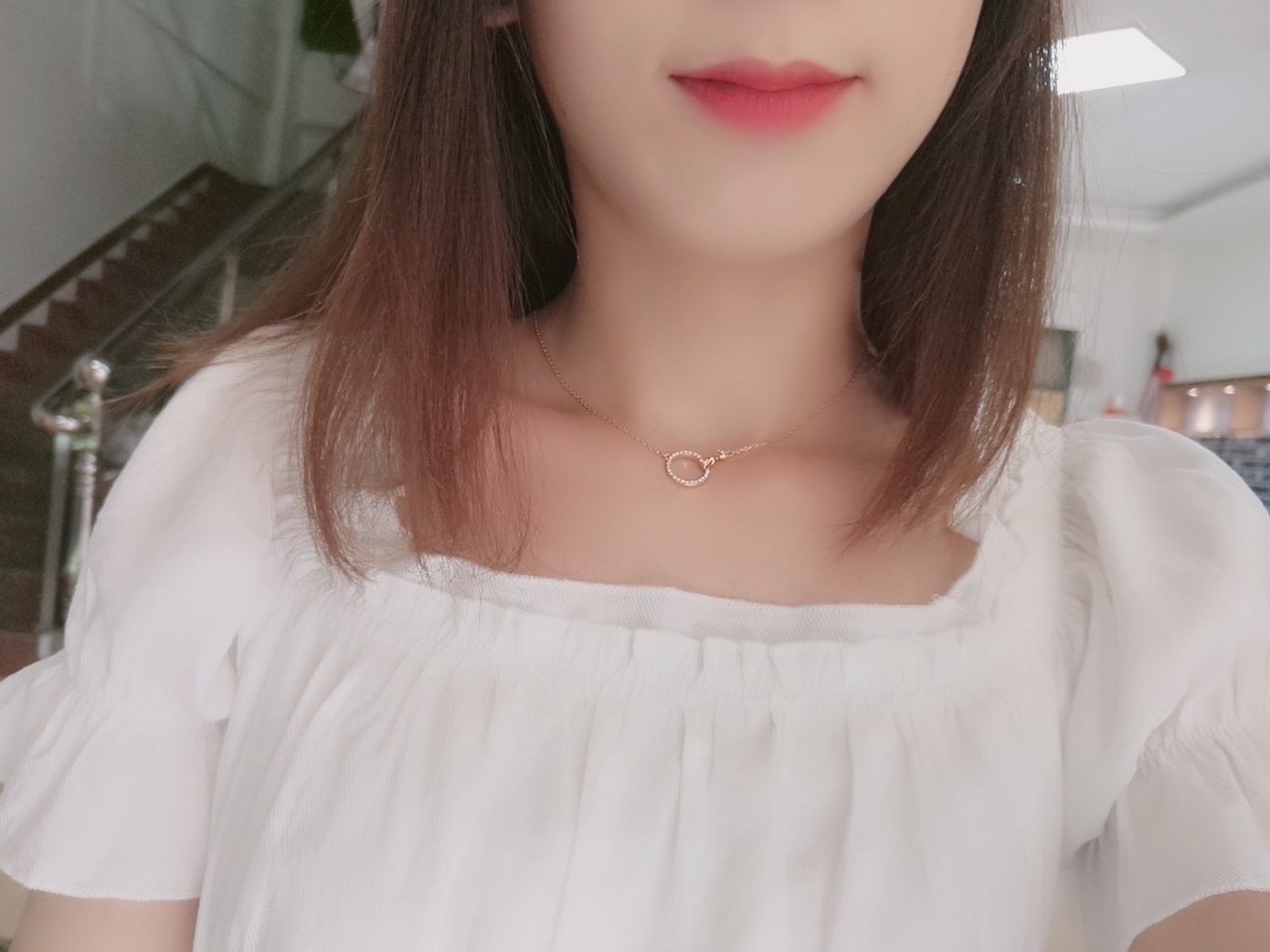 Rose Gold Circle Diamond Necklace – Minimalist Pendant