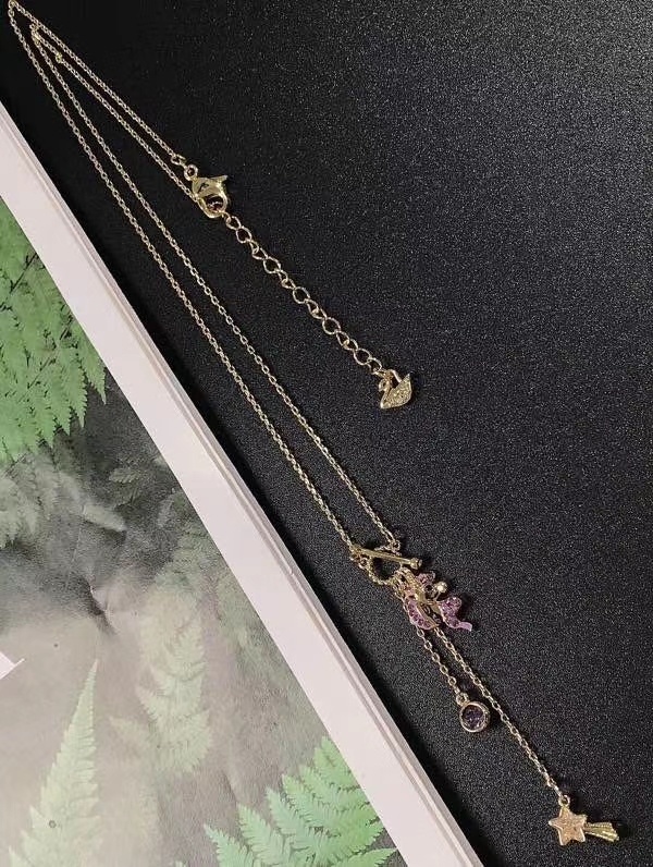 Swarovski Purple Crystal Necklace – Swarovski Gold Purple Crystal