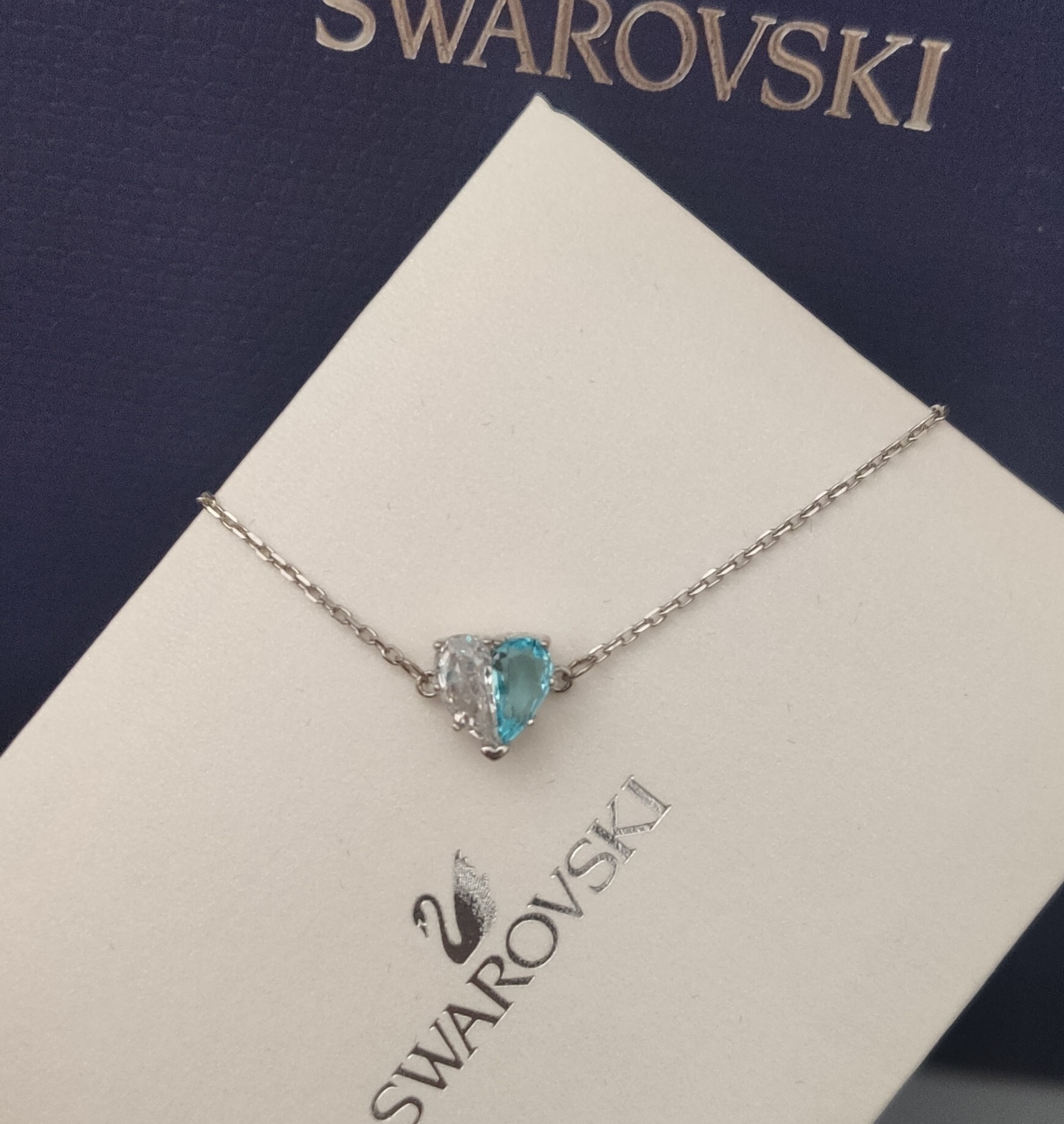 Swarovski Blue Crystal Heart Bracelet – Swarovski Silver Heart Blue