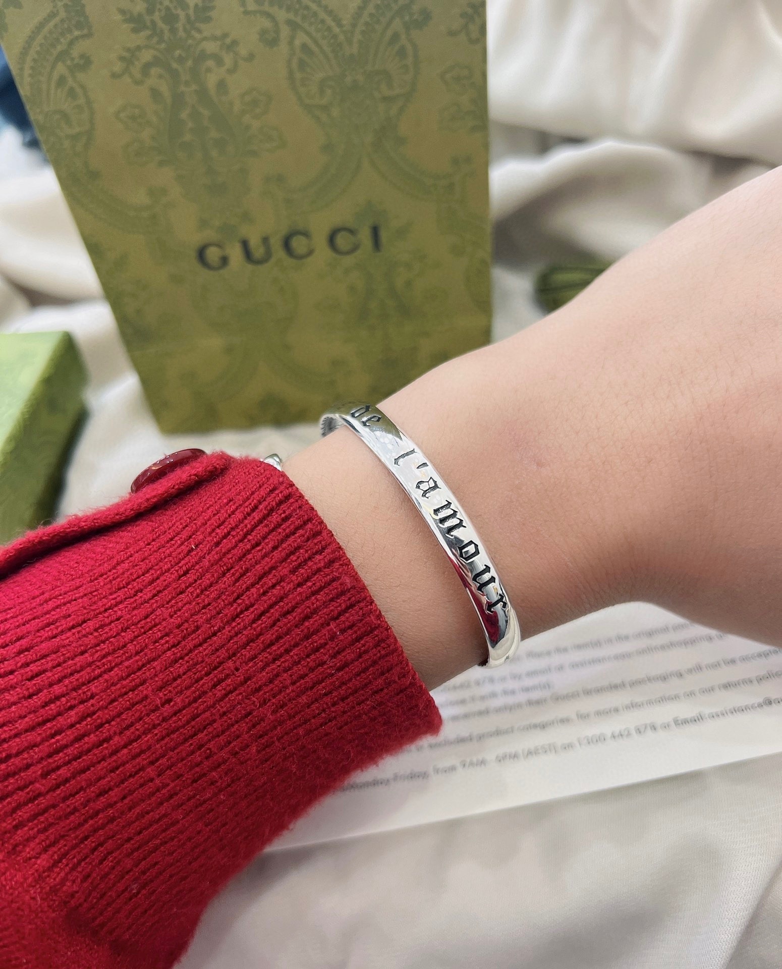 Gucci “Blind For Love” Sterling Silver Bracelet