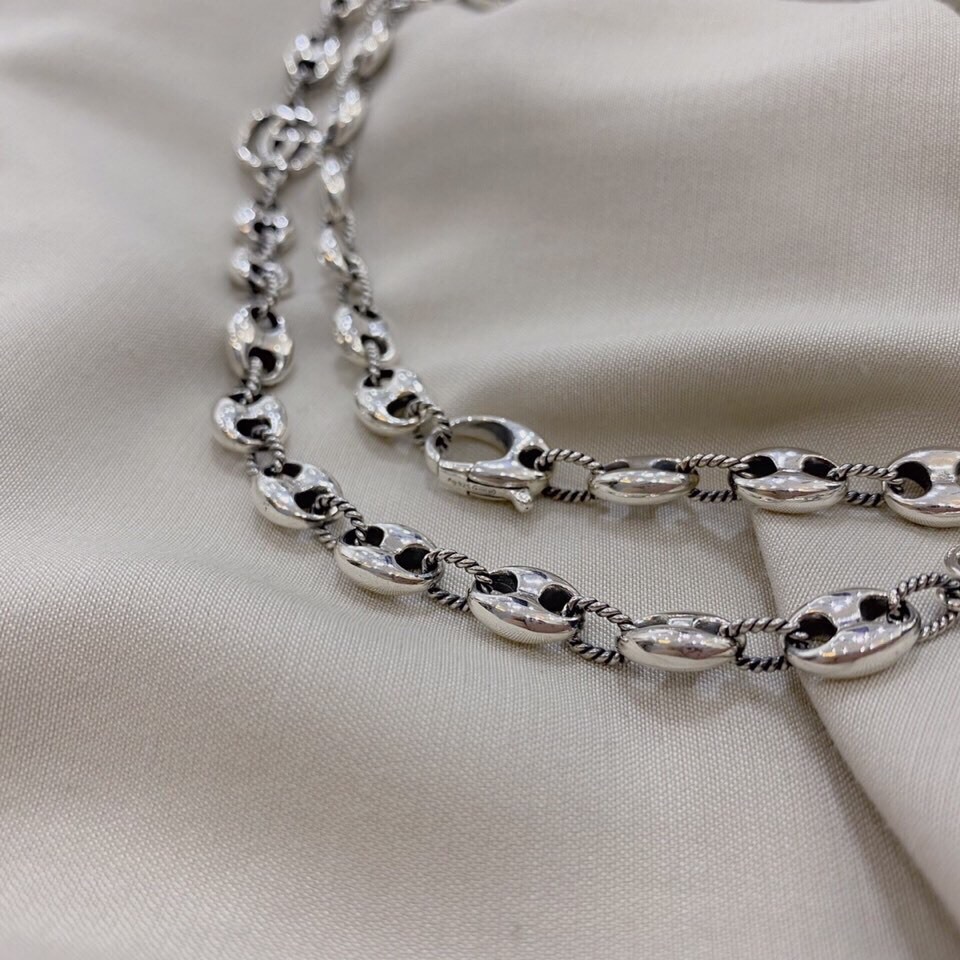 Gucci Silver Marine Chain Necklace – Interlocking GG Detail