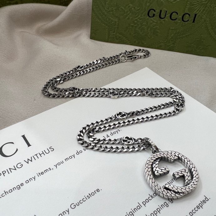 necklace modern Gucci Silver Interlocking G Chain – Gucci Silver
