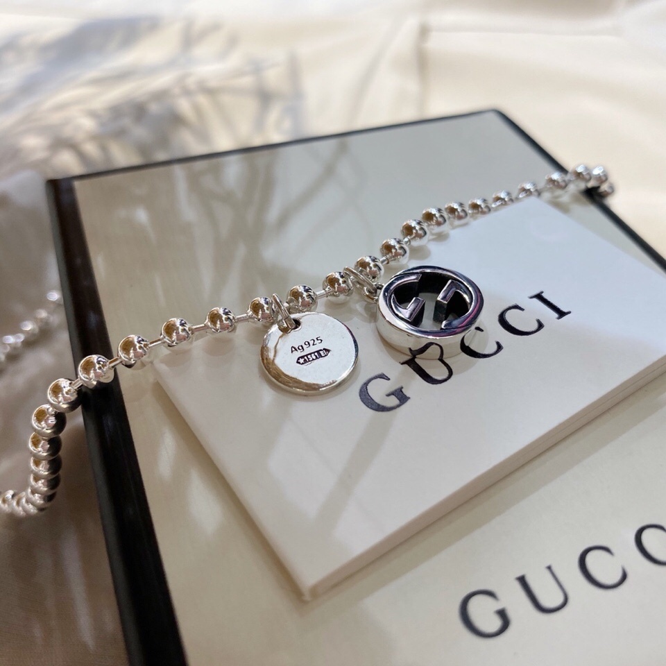 Gucci Interlocking G Silver Bead Bracelet – Premium Quality