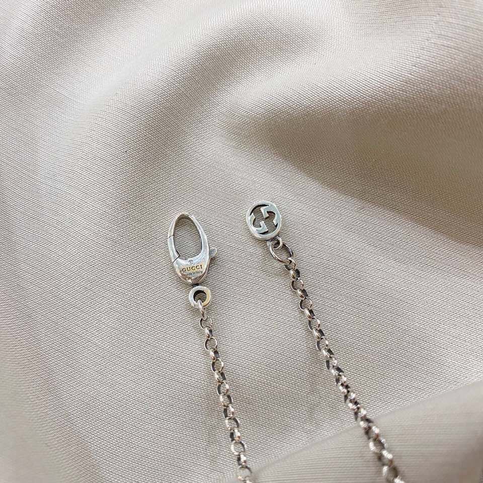 Gucci Silver Key Charm Necklace – Interlocking G Pendant