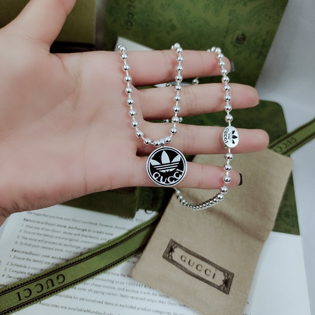 Gucci Adidas Silver Necklace – Gucci x Adidas Silver Ball Chain