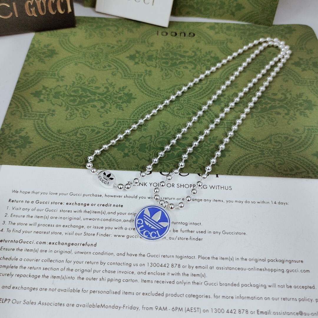 Gucci Adidas Silver Bead Necklace – Gucci x Adidas Silver Bead