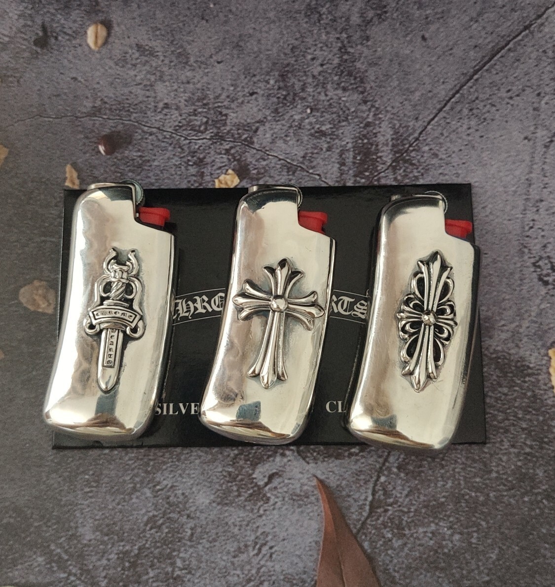 Chrome Hearts Lighter Case - Chrome Hearts Silver Lighter Case Set