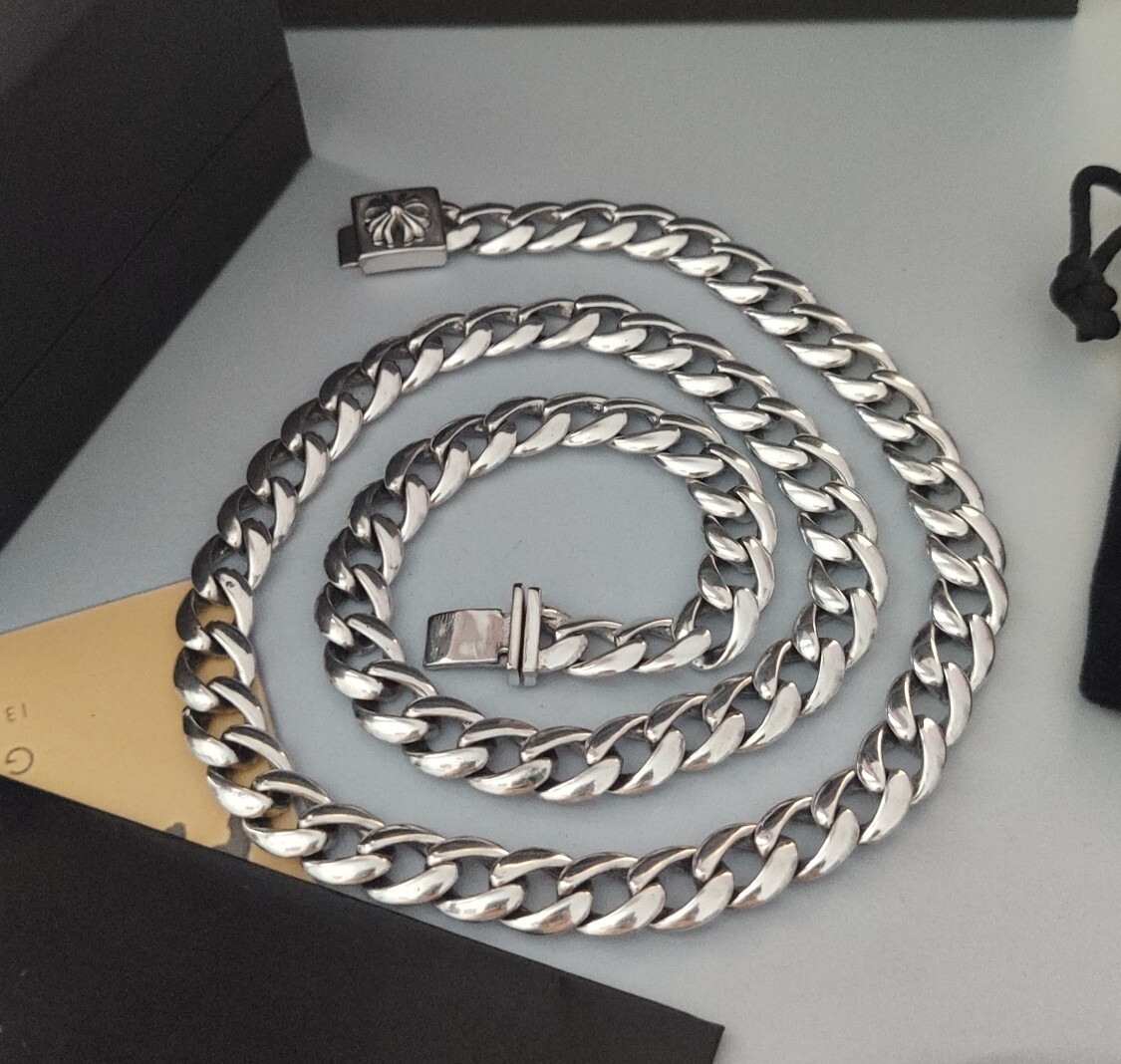 Chrome Hearts Silver Curb Chain – Bold Statement Necklace