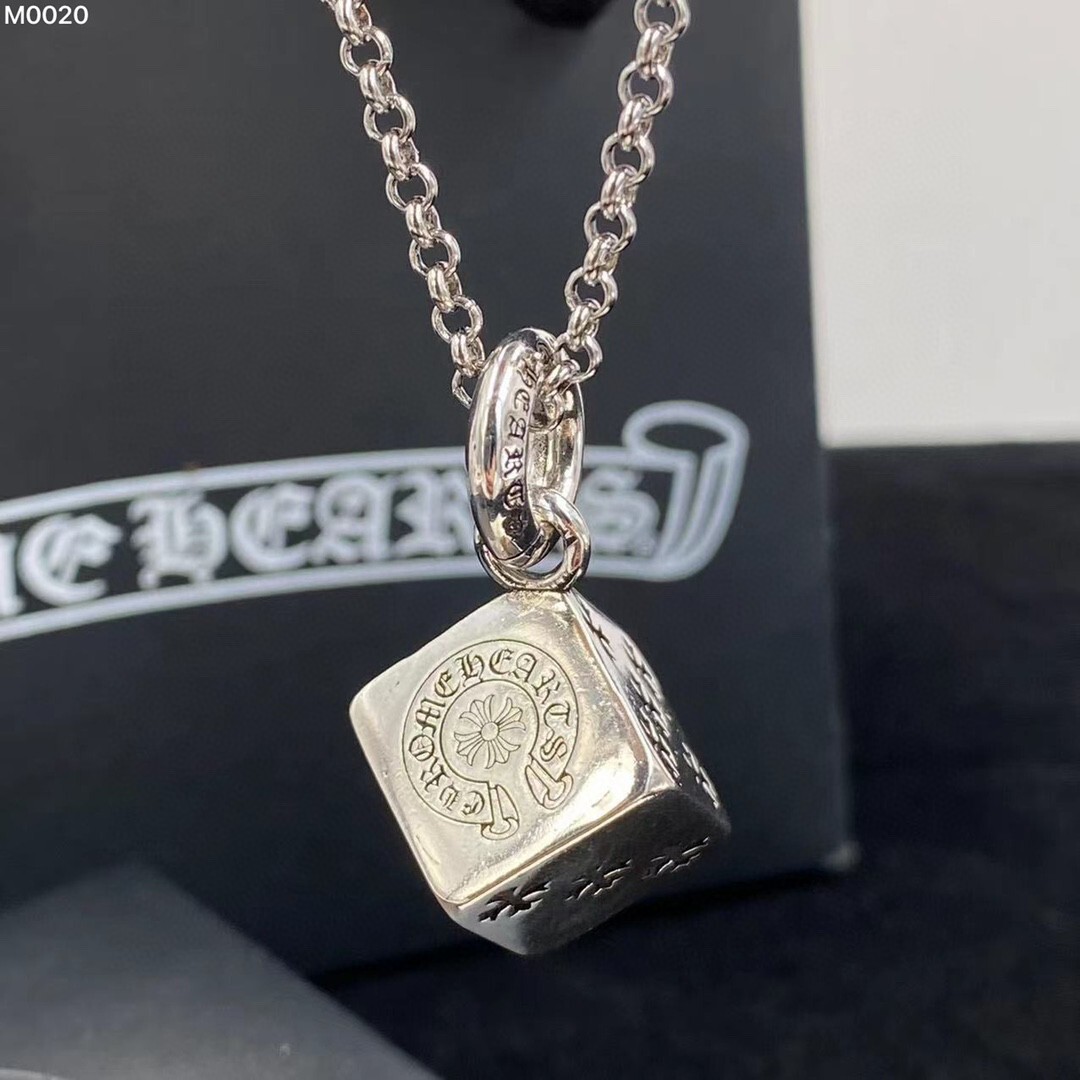 Chrome Hearts Silver Dice Pendant Necklace