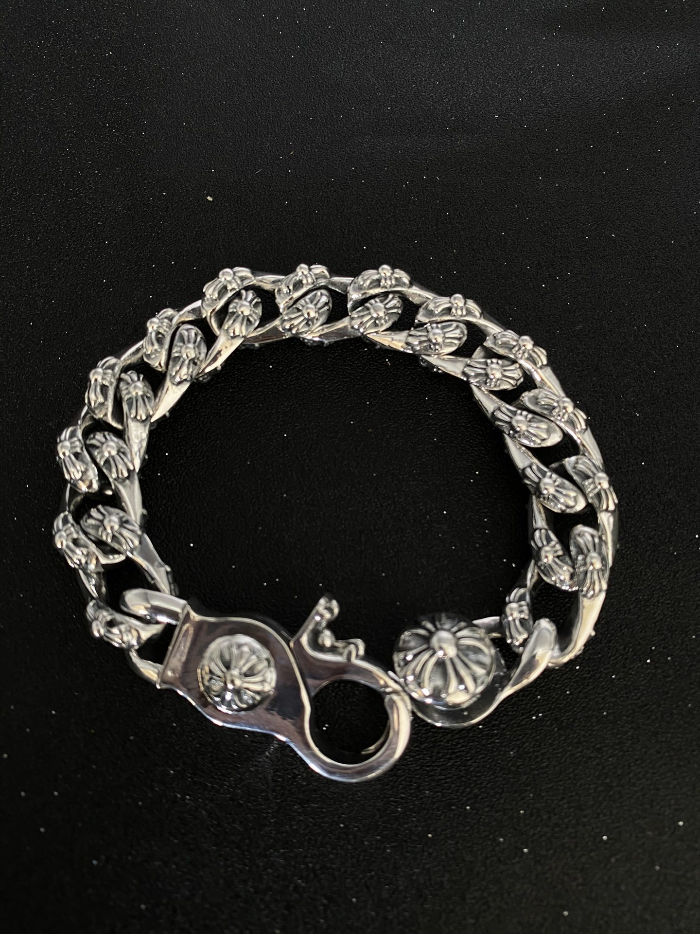 Premium Silver Chain Bracelet – Chrome Hearts Style