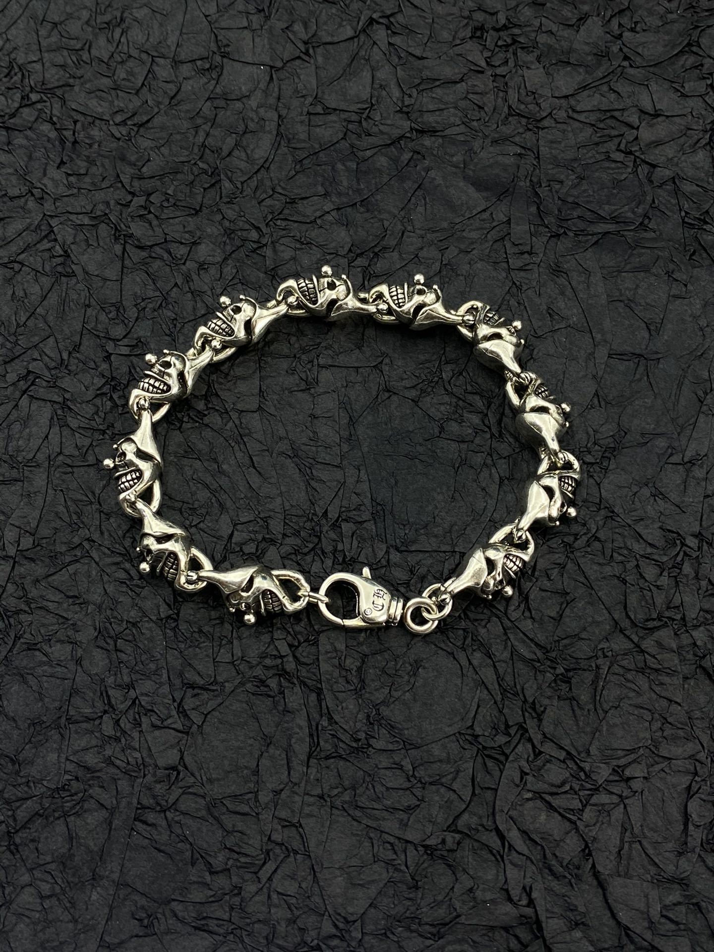 Skull Link Bracelet – Premium Sterling Silver