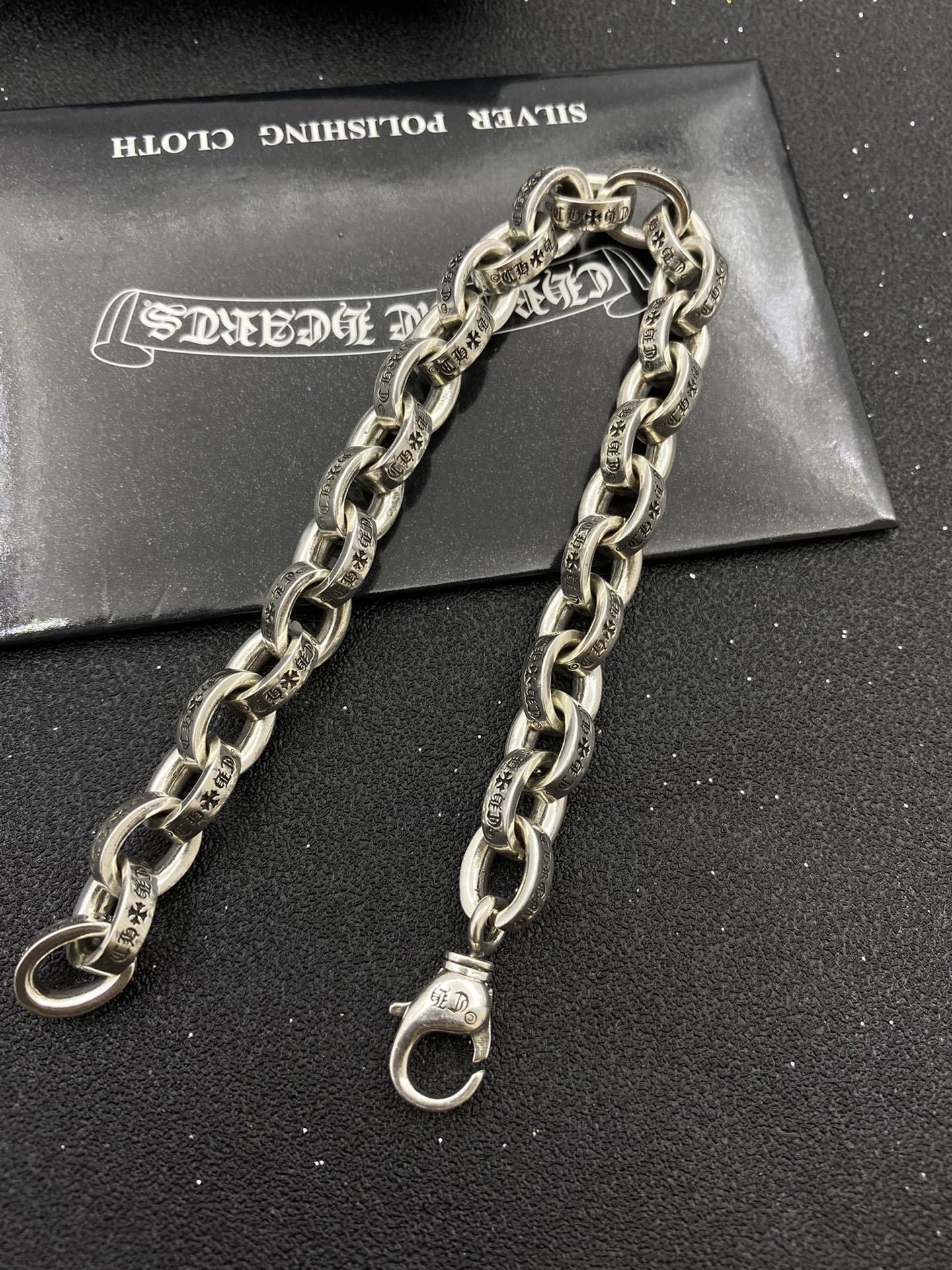 bold edgy Chrome Hearts Silver Cross Link Bracelet – Chrome Hearts