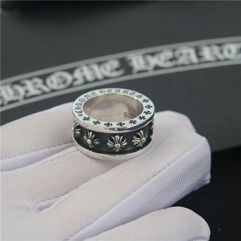 Chrome Hearts Silver Floral Cross Ring – Statement Jewelry