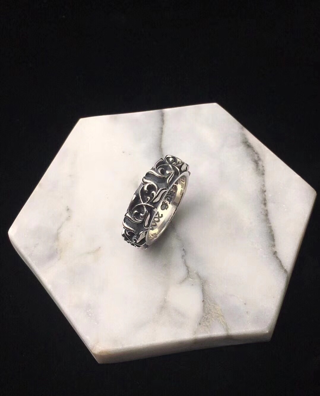 Chrome Hearts Floral Cross Ring – Sterling Silver Band