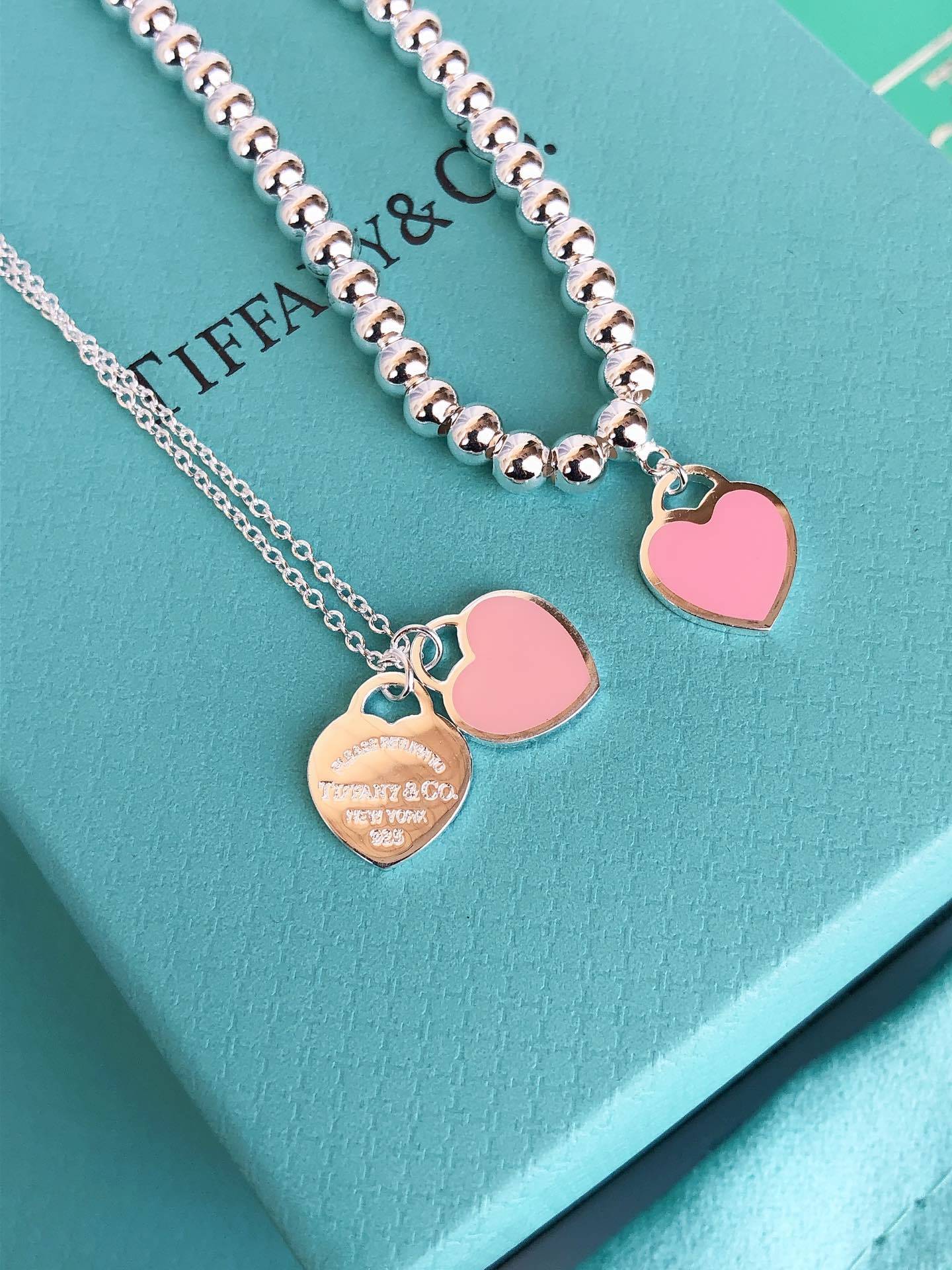 Tiffany Pink Heart Tag Necklace – Sterling Silver