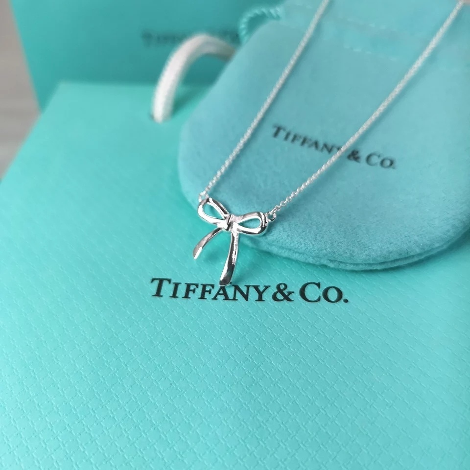 Tiffany Silver Bow Necklace – Tiffany Silver Bow Pendant Necklace
