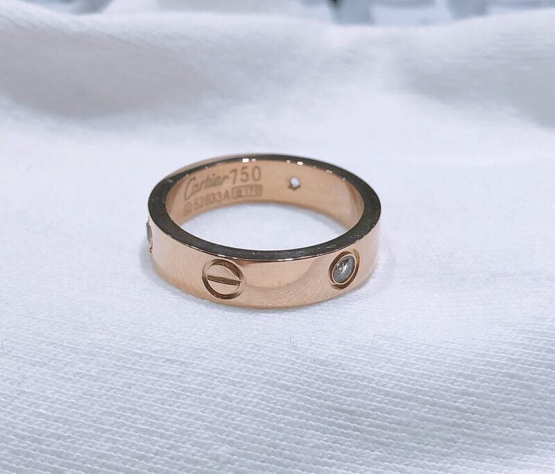 Cartier Rose Gold Diamond Ring love - Cartier Love Ring - Rose Gold