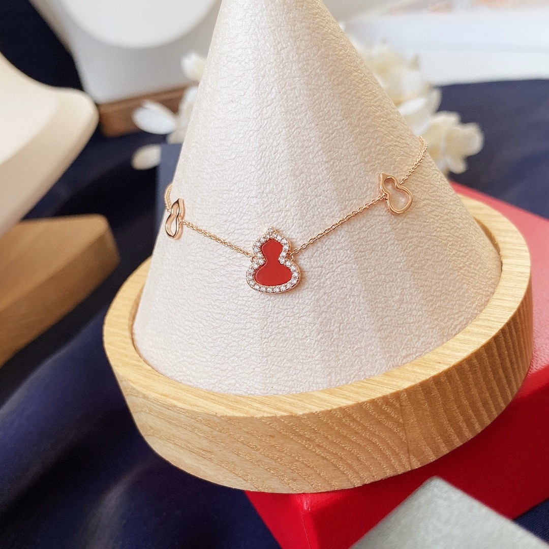 Gourd Charm Bracelet – Premium Quality Rose Gold & Red Agate