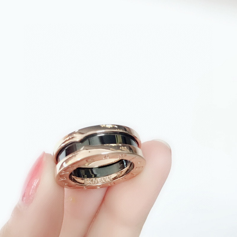size Bvlgari Rose Gold Black Ceramic Ring – Bvlgari Rose Gold Black