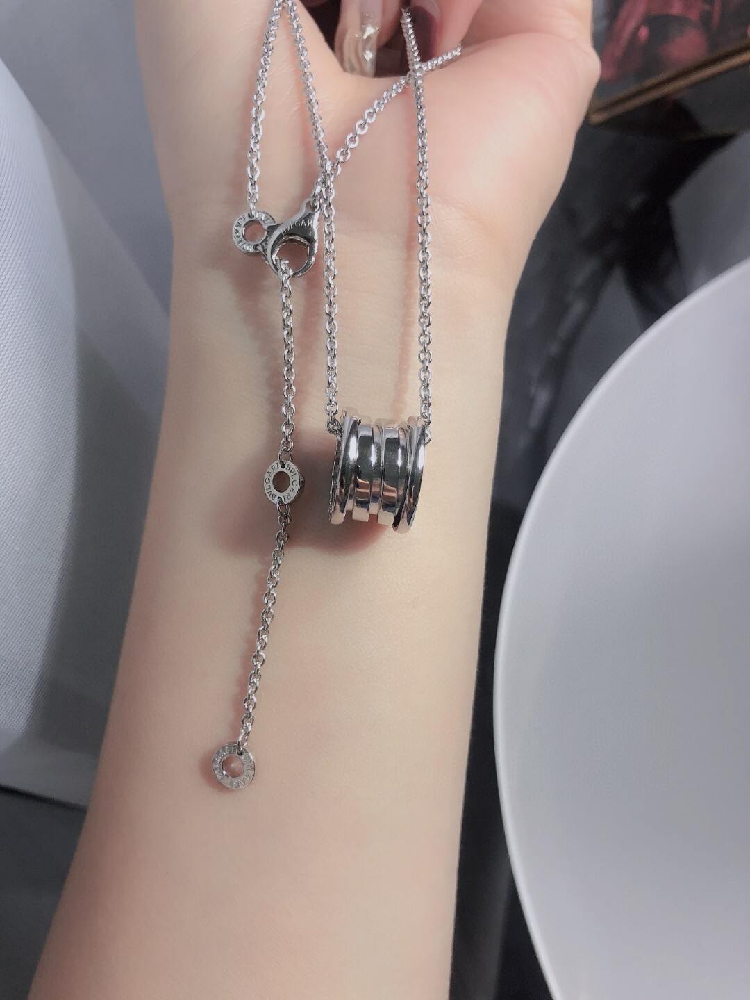 Bvlgari Silver B.zero1 Pendant Necklace – Iconic Style