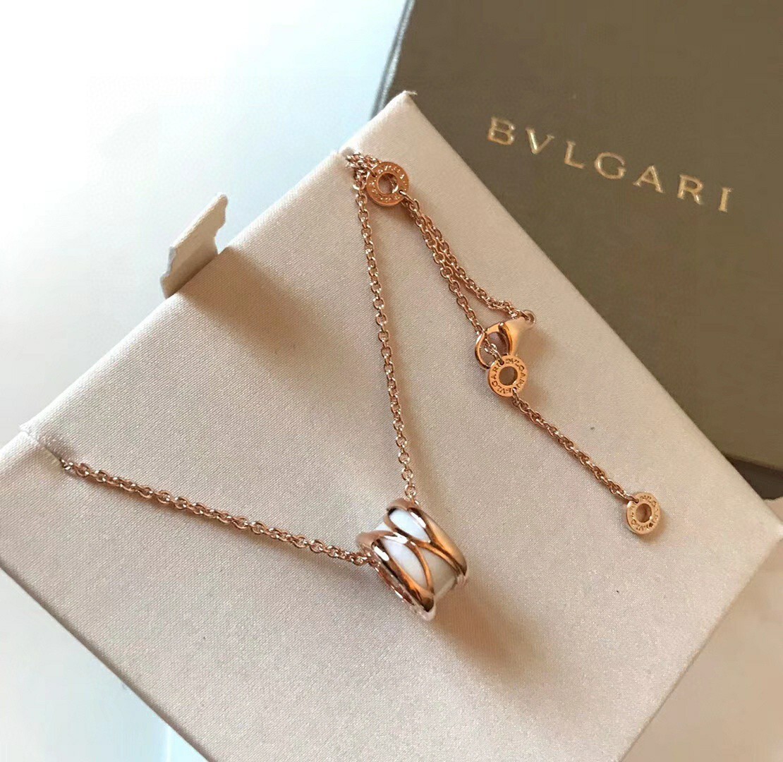 Bvlgari Rose Gold White Ceramic Necklace – Tubogas Collection