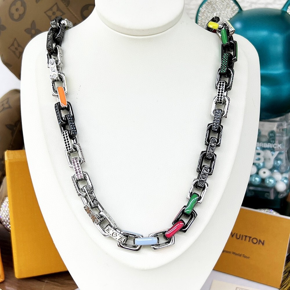LV Multicolored Chain Necklace – Louis Vuitton Multicolored Chain
