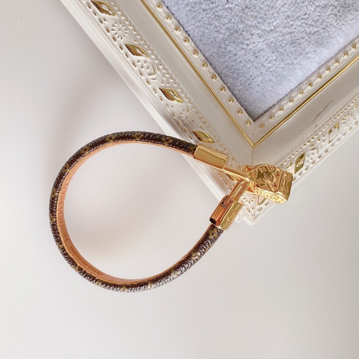 Premium Monogram Bracelet with Gold Charm