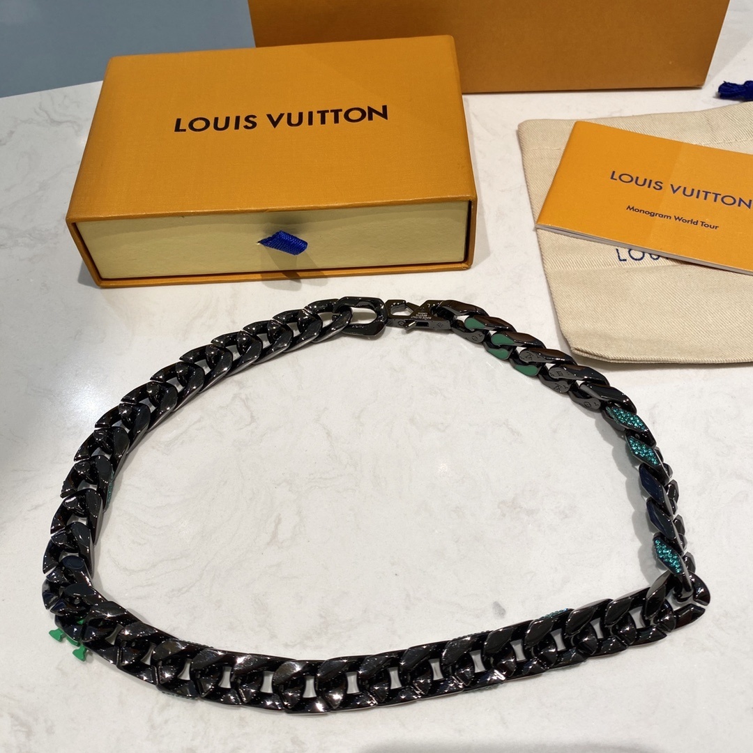 Louis Vuitton Black Chain Necklace – Louis Vuitton Black Chain Links