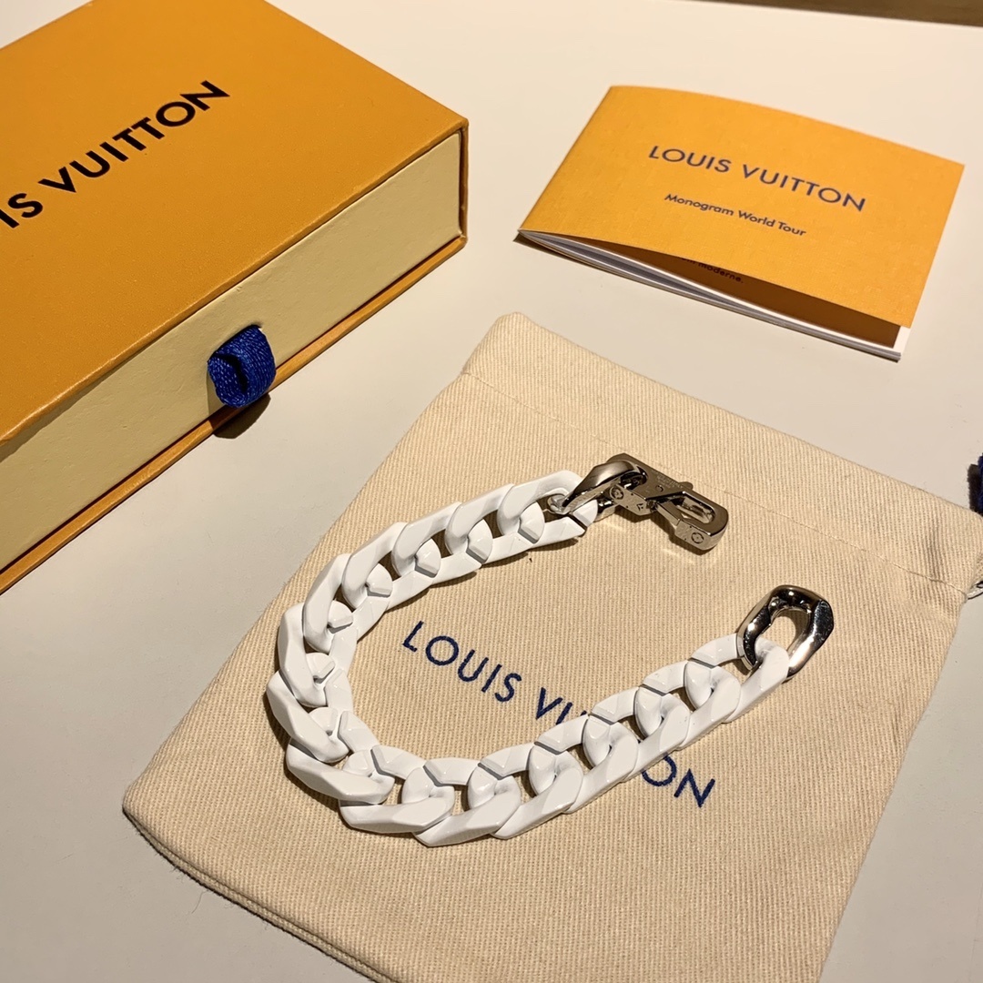 Louis Vuitton White Chain Links Bracelet – Premium Quality