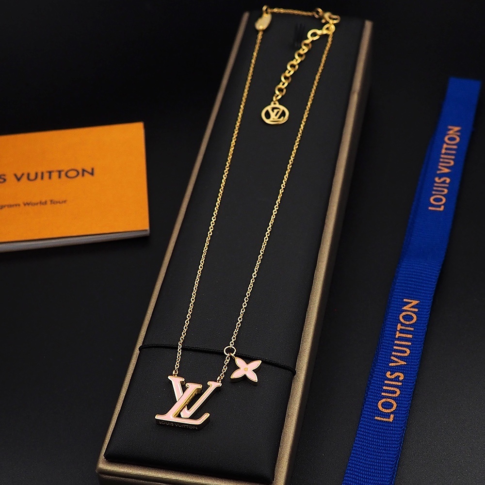 Louis Vuitton Pink Flower LV Necklace – Chic Pendant