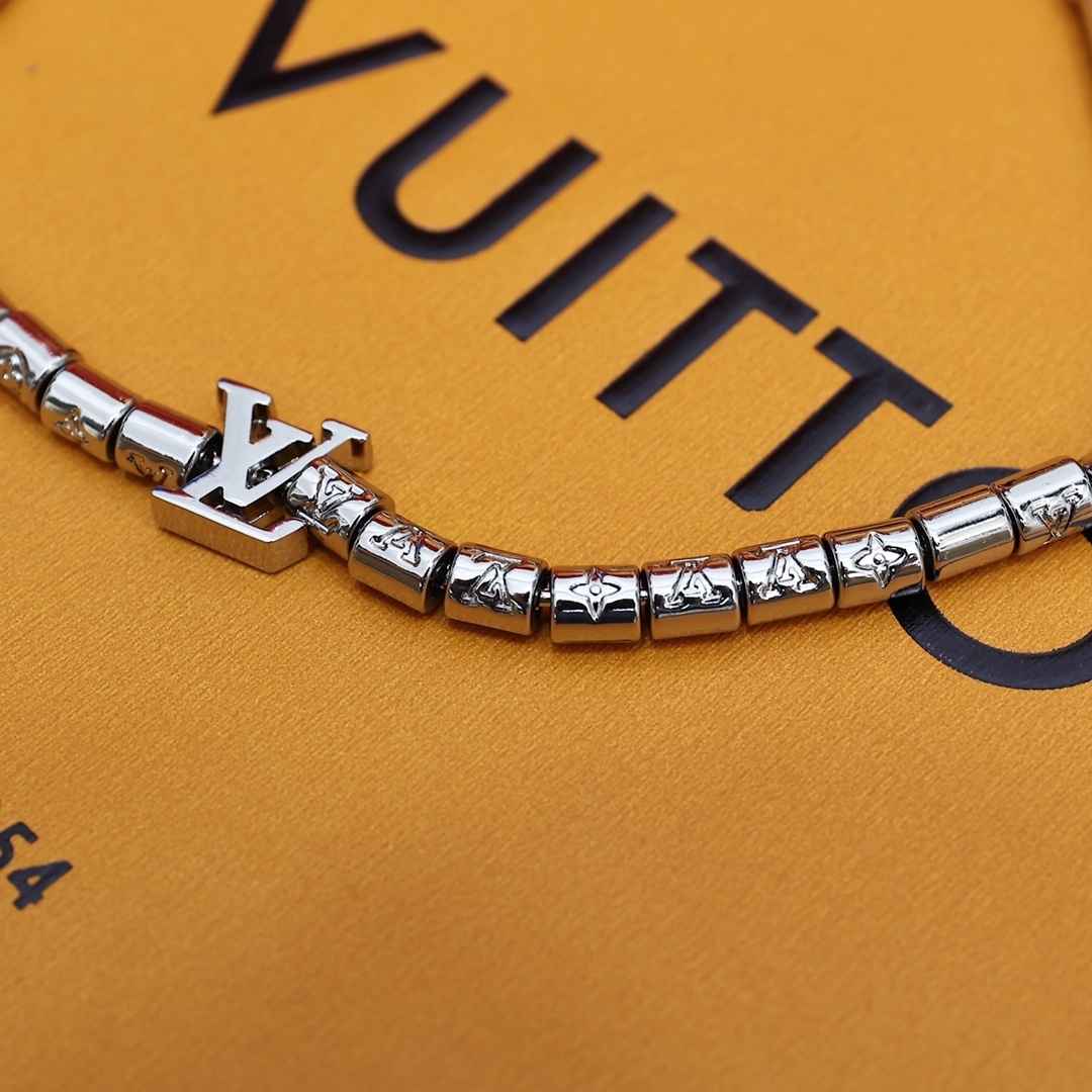 LV Premium Bracelet – Silver Elegance, Iconic Style