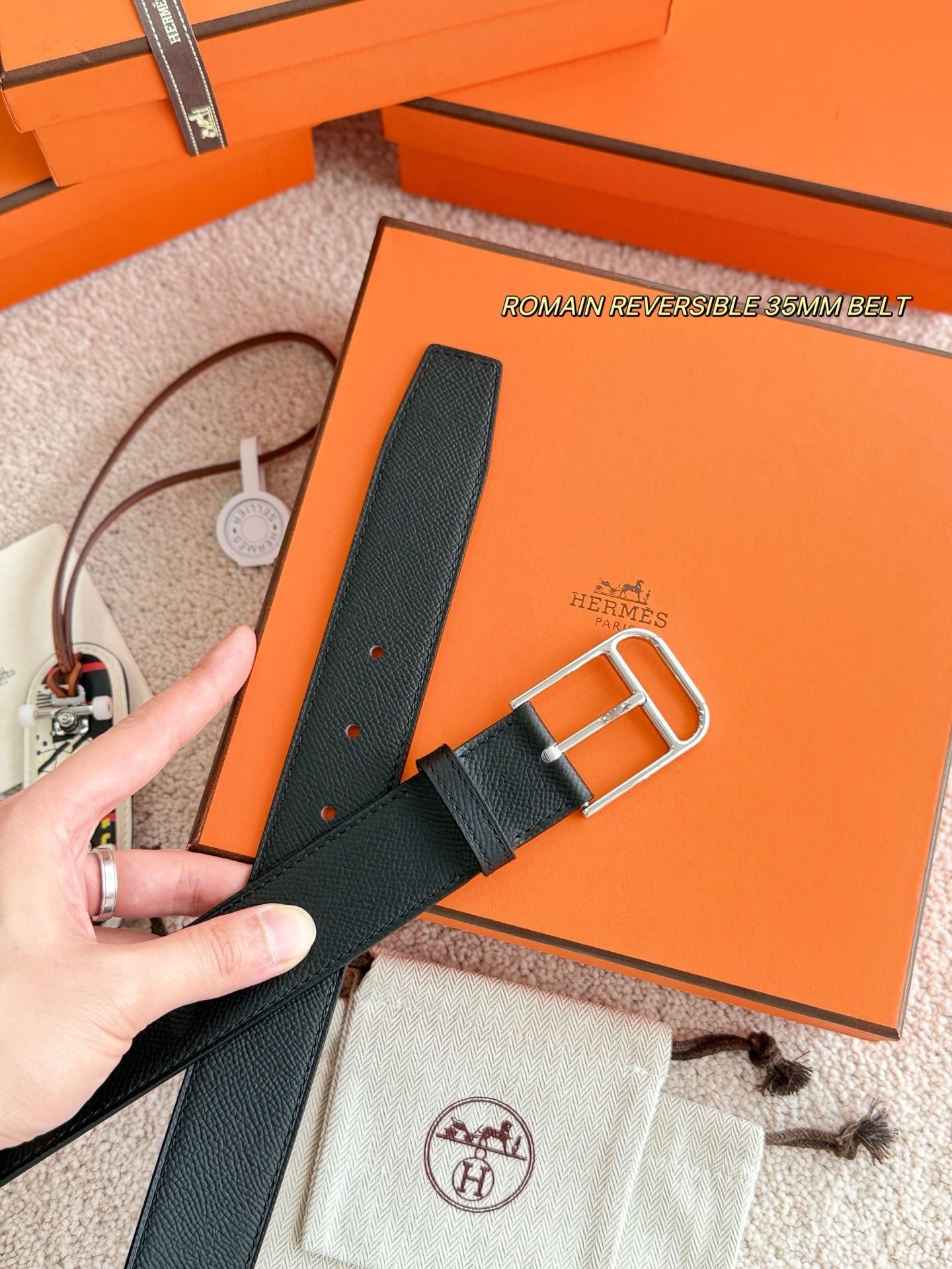 Romain Reversible 35mm Men's Leather Belt - Premium Classic Accessory