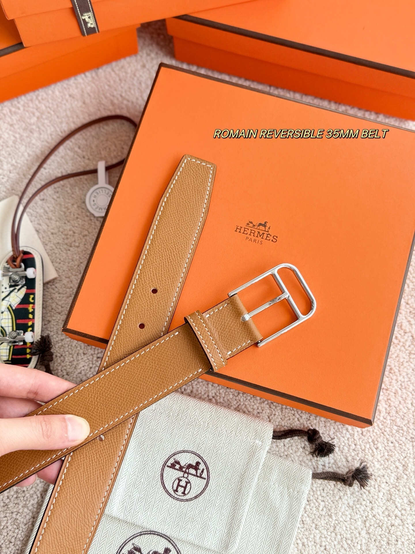 Hermès Romain Reversible 35mm Leather Belt - Luxury Accessory