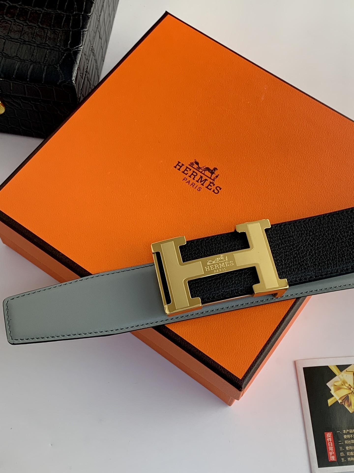 Hermes Two-Tone Leather Belt gold - Hermes Two-Tone Leather Belt