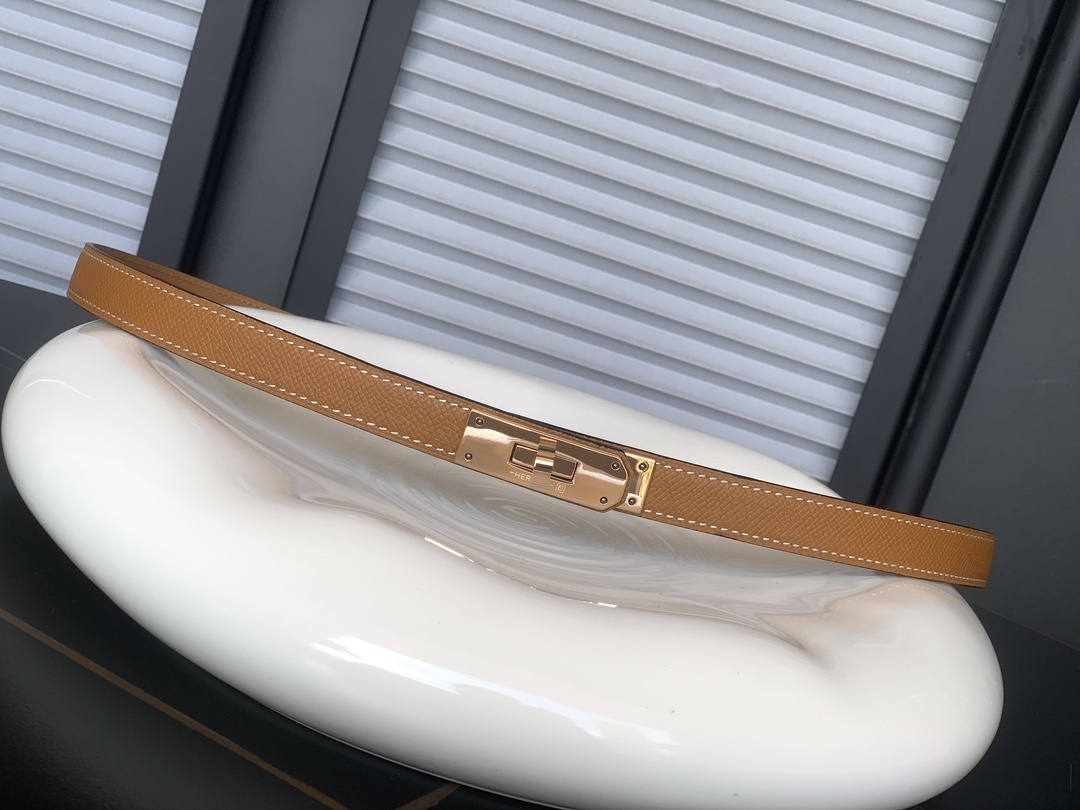 Hermes Kelly 18 Belt - Gold Epsom Leather with Rose Gold Hardware