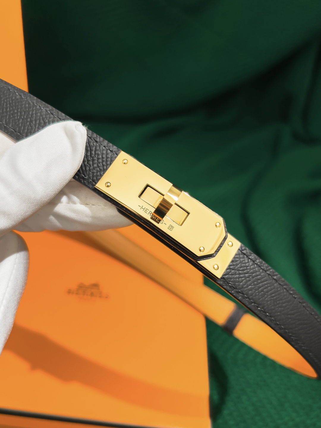 Hermès Kelly Belt in Epsom Leather with Gold-Plated Buckle