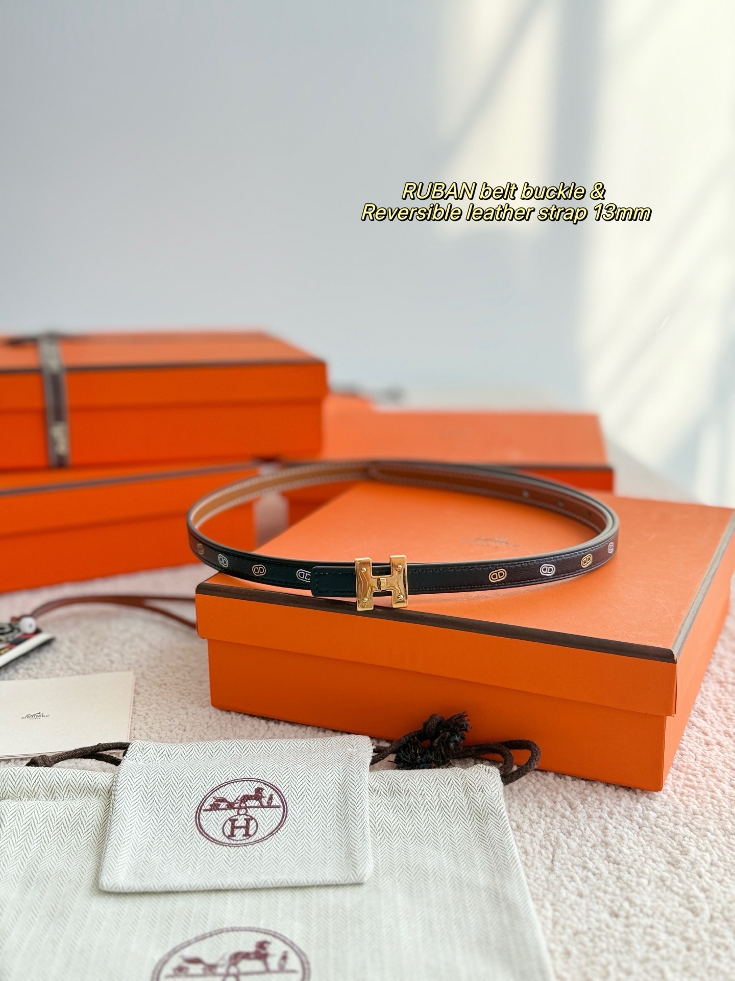 Hermès Ruban Belt Buckle & 13mm Reversible Leather Strap