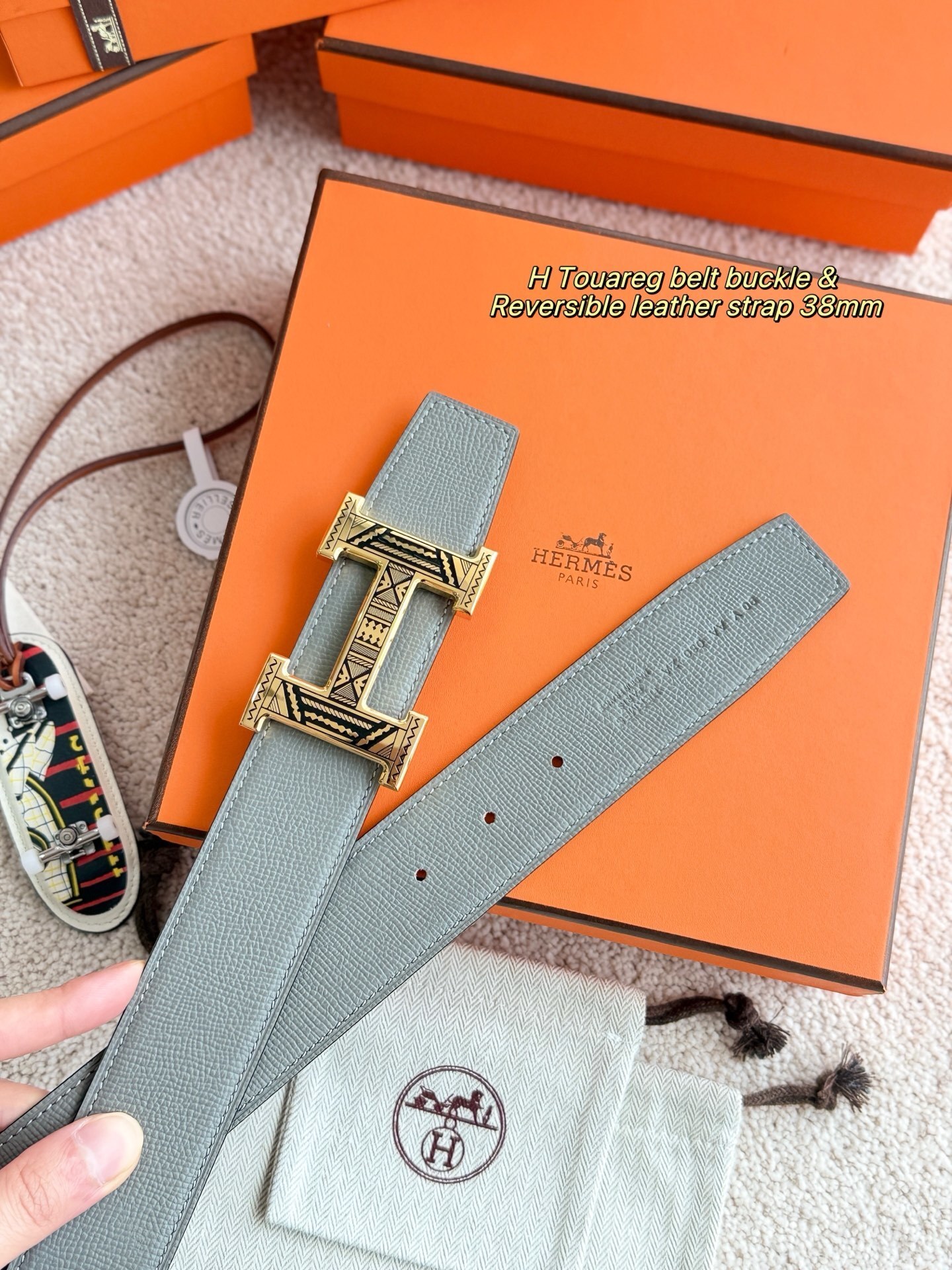 Hermès H Touareg Belt Buckle & Reversible Leather Strap 38mm