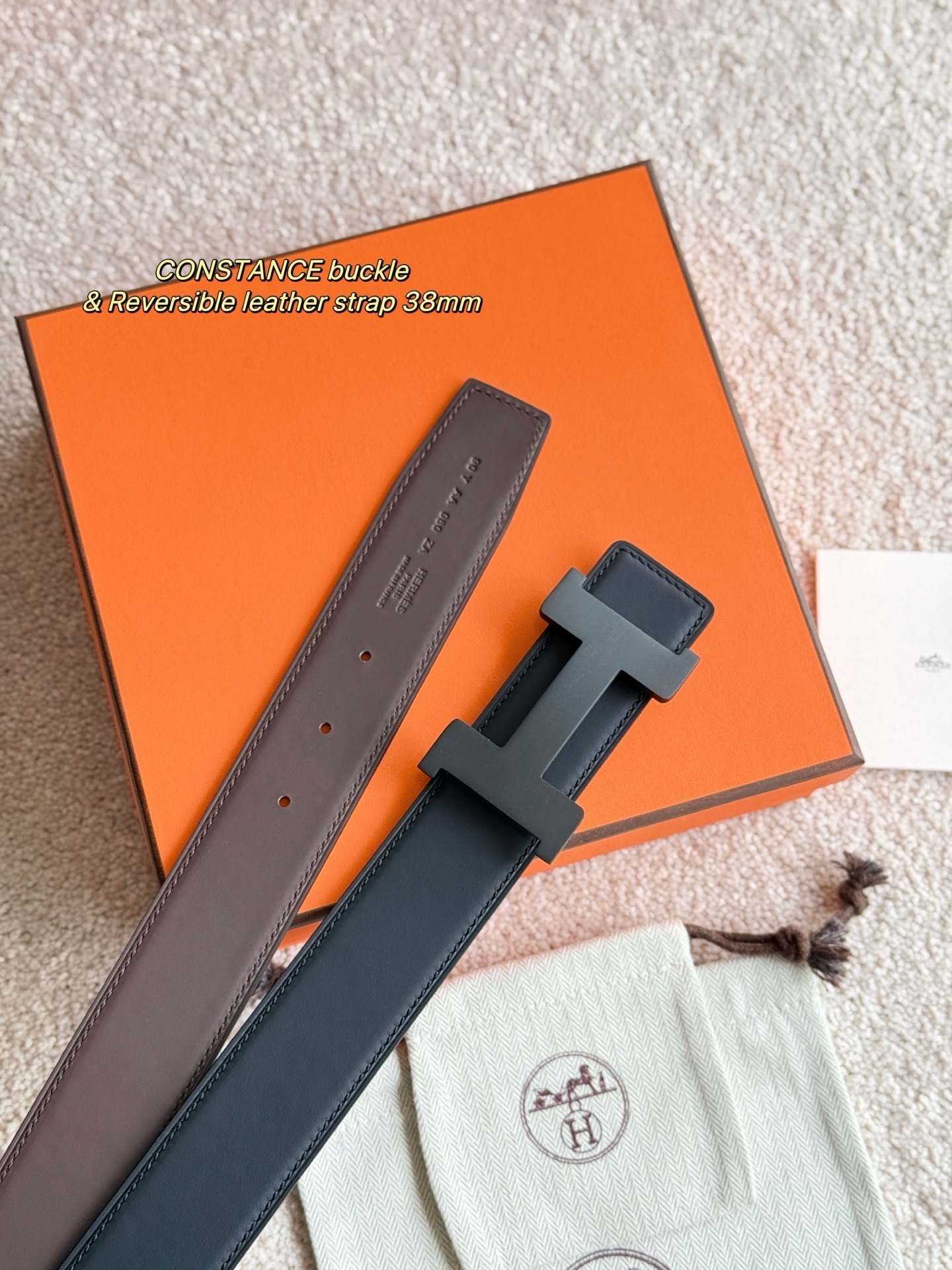 Luxury Constance Buckle Reversible Leather Belt - 38mm