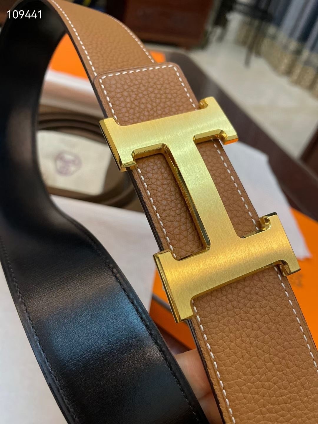 Premium Reversible H Buckle Leather Belt - Brown & Black Edition