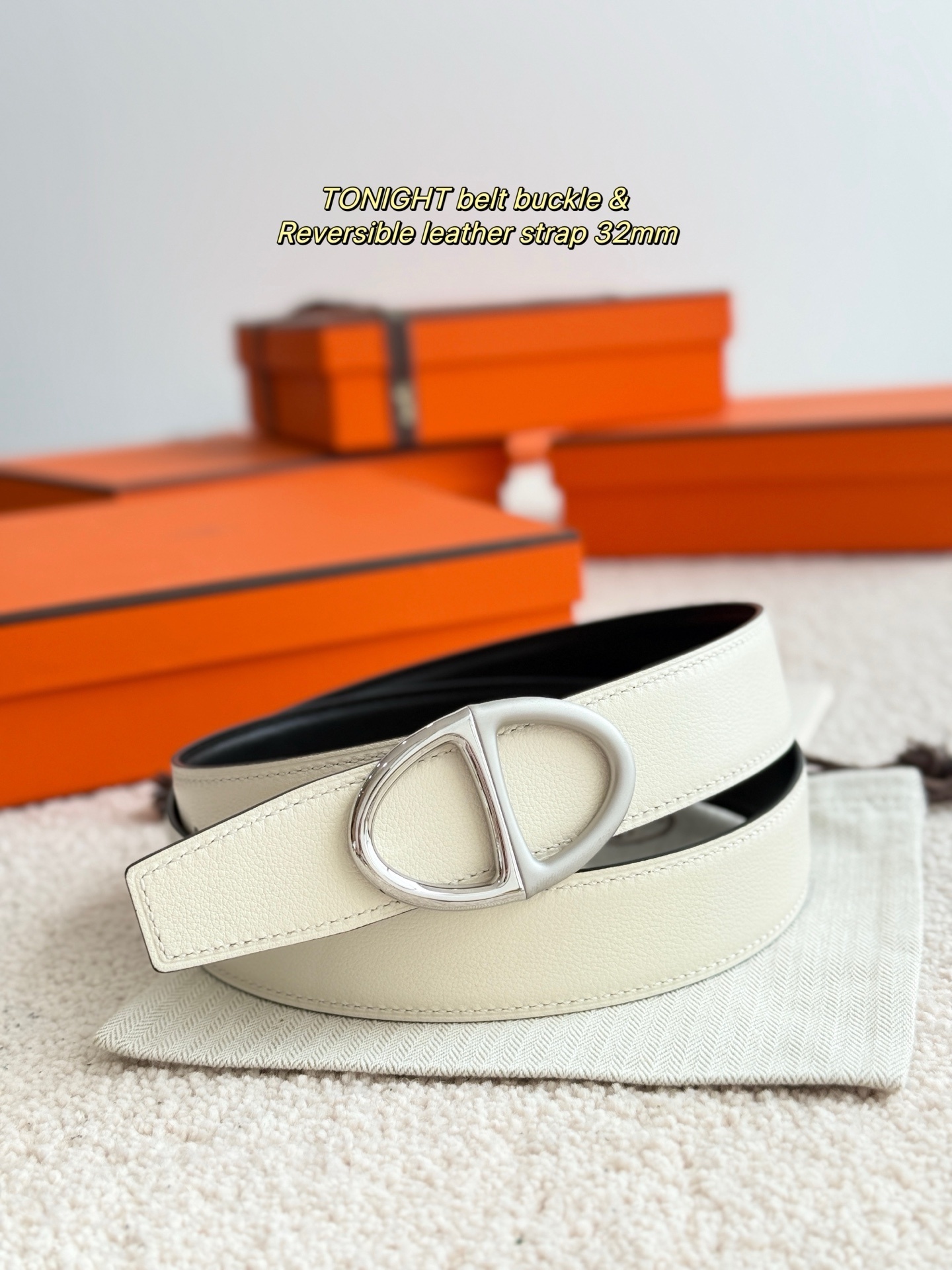 Hermès Tonight Belt Buckle & Reversible Leather Strap 32mm