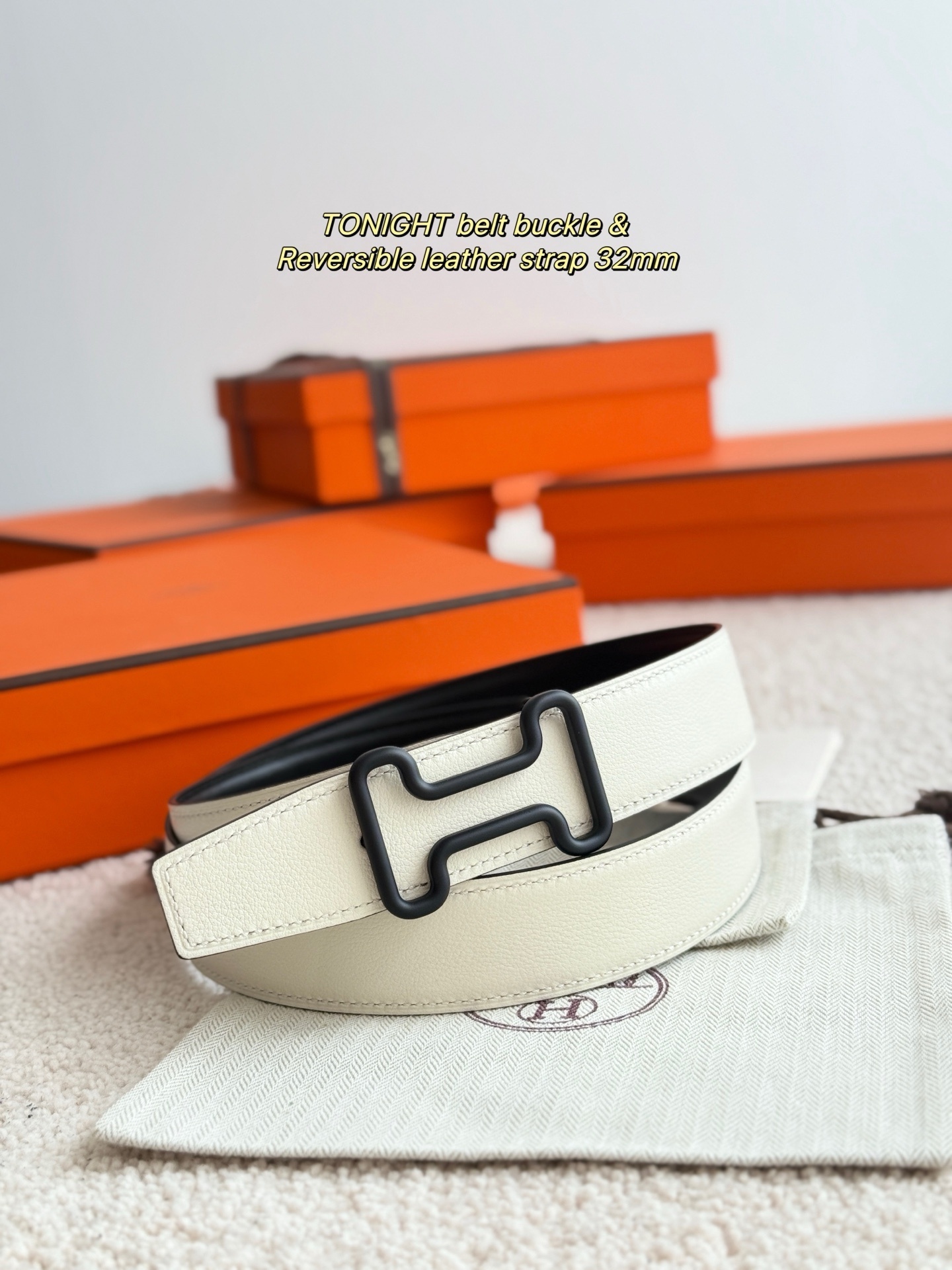 Hermes Tonight Belt Buckle & Reversible Leather Strap 32mm