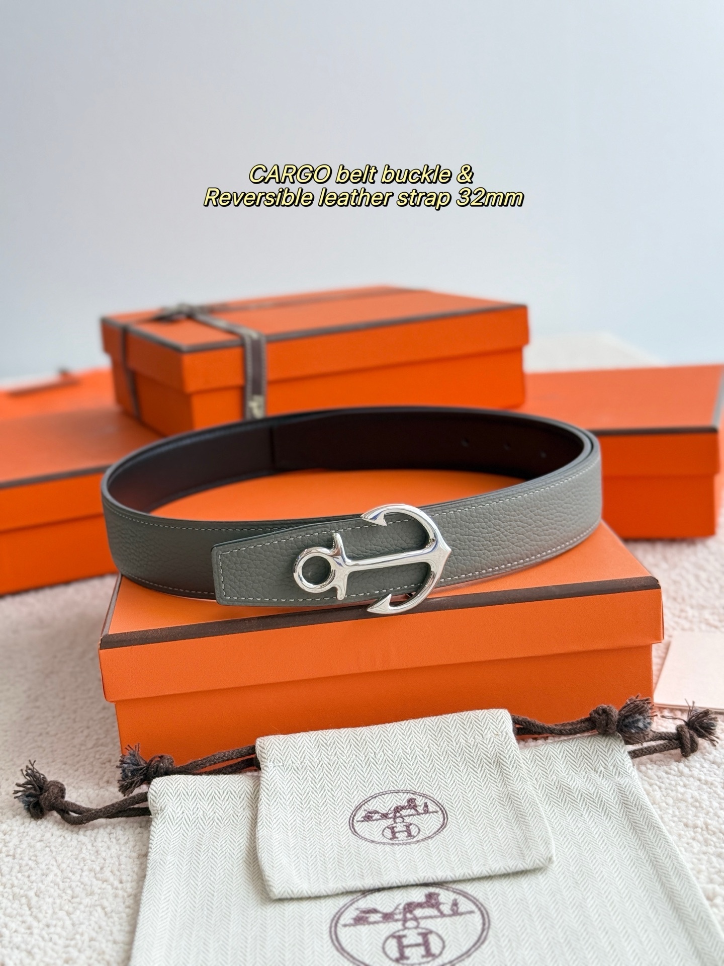 Hermes Cargo Belt Buckle & Reversible Leather Strap 32mm