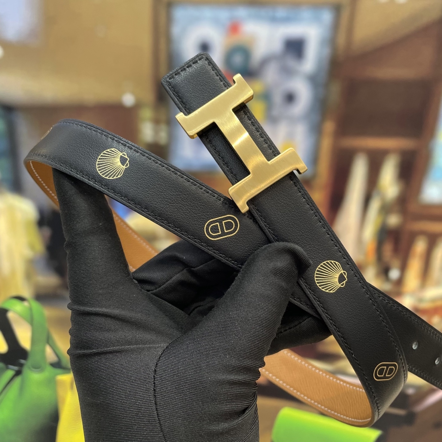 Hermès H Belt Gold Brushed Buckle Brown Epsom Leather Strap