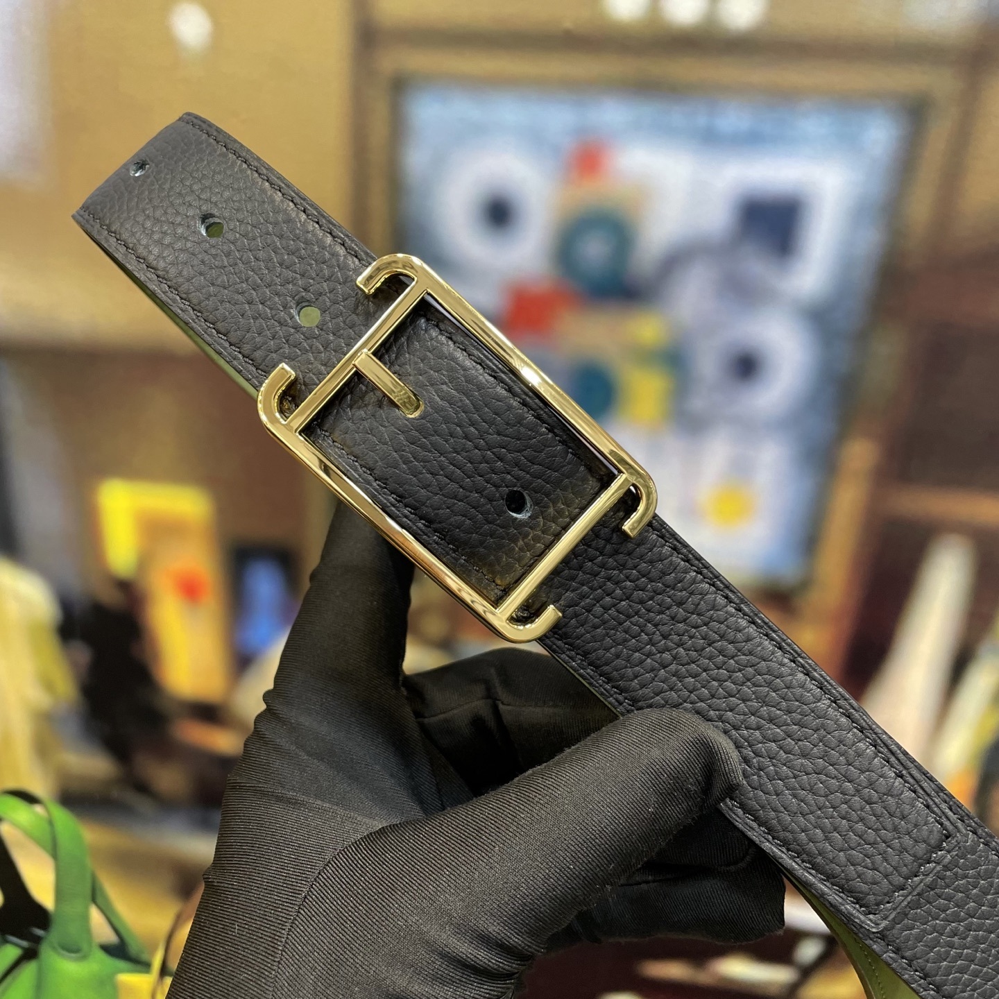 Premium Men's Designer Leather Belt with Elegant Frame Buckle