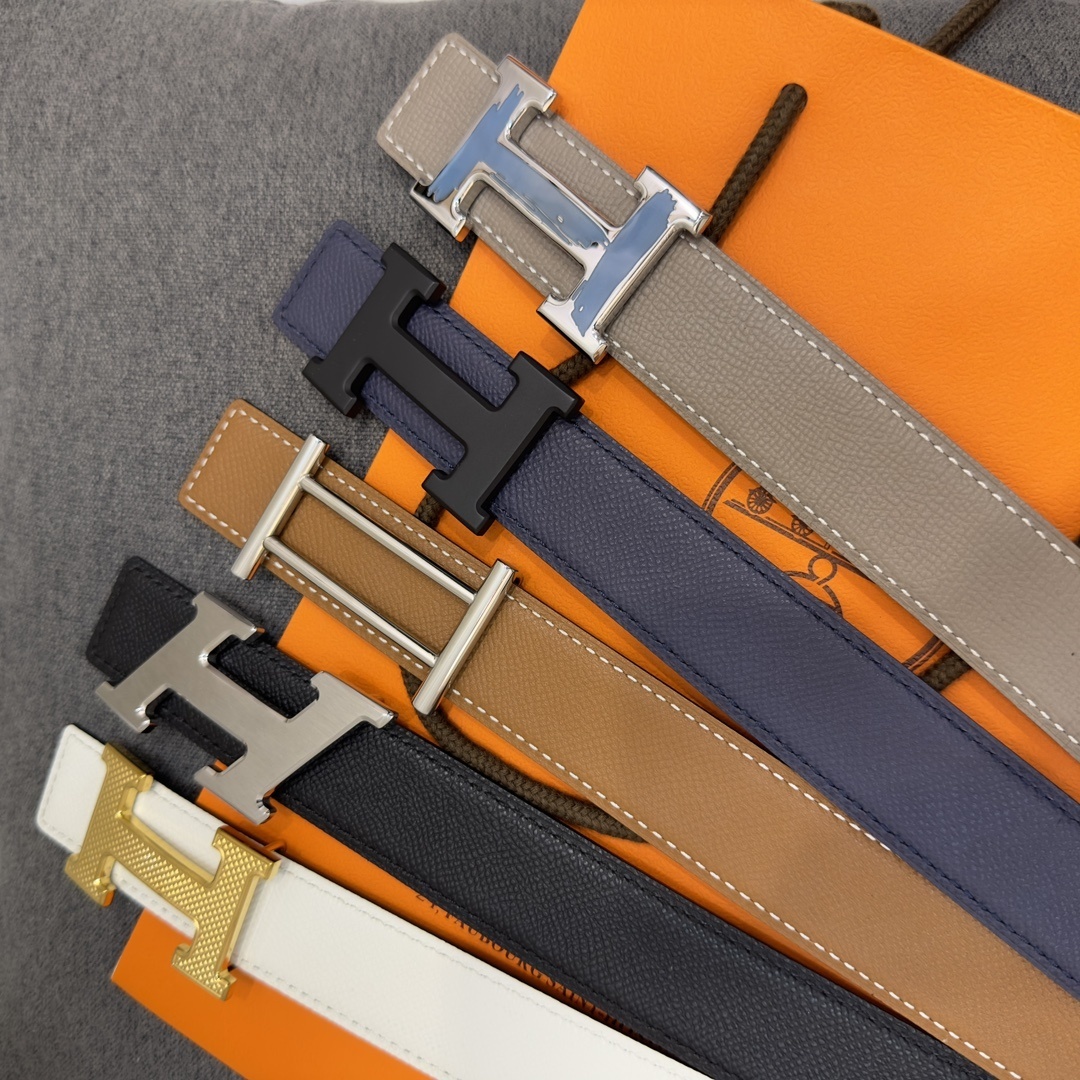 Luxury Hermes Men's Leather Belts - Classic H and Kelly Buckles