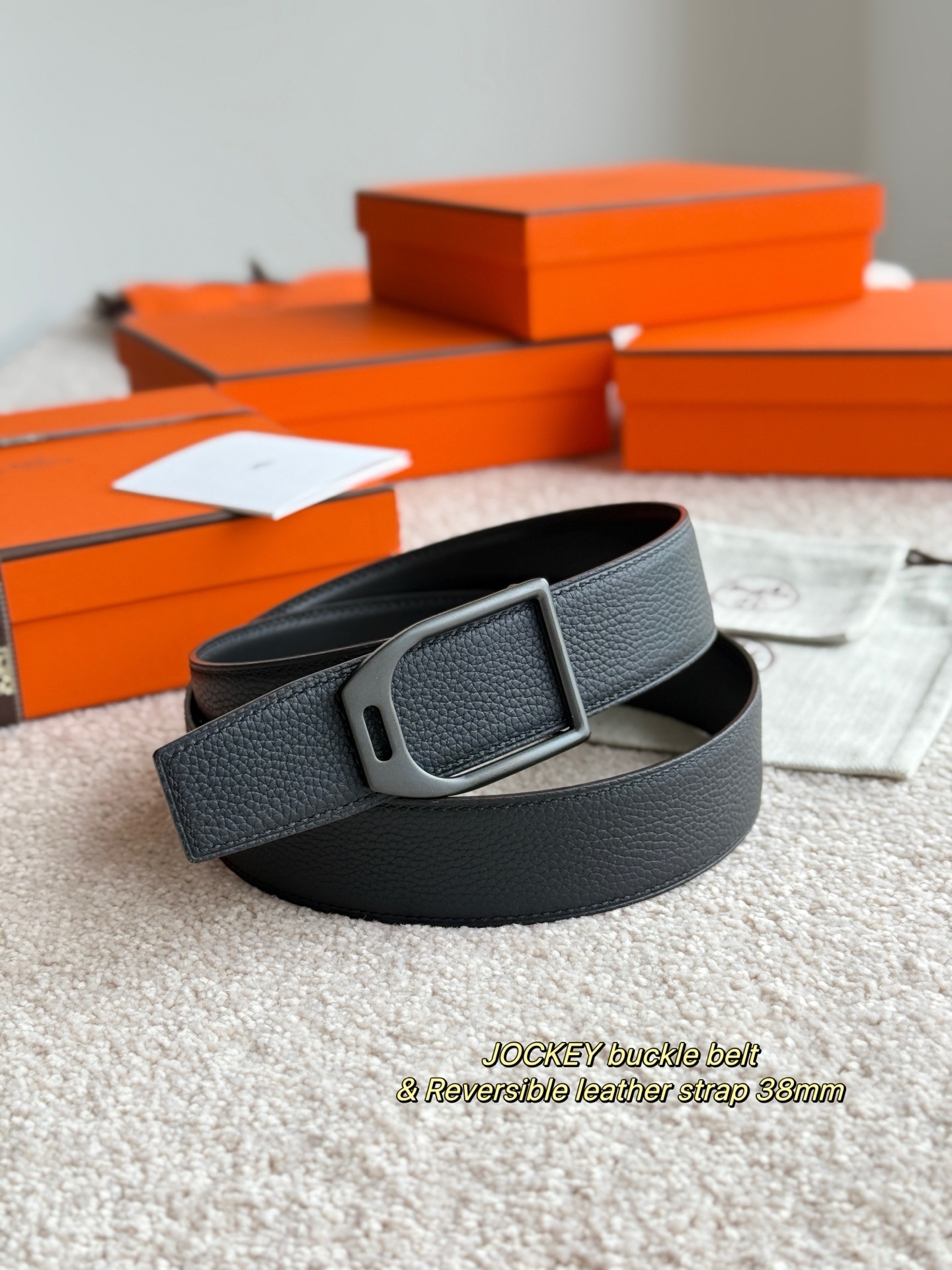 Hermès Jockey Buckle Belt & 38mm Reversible Leather Strap