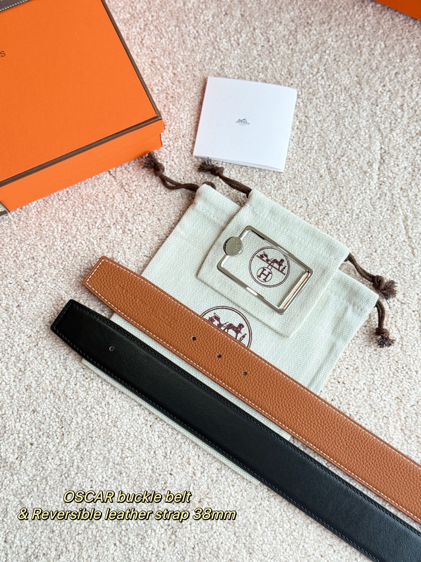 Hermès Oscar Belt Buckle & Reversible Leather Strap 38mm