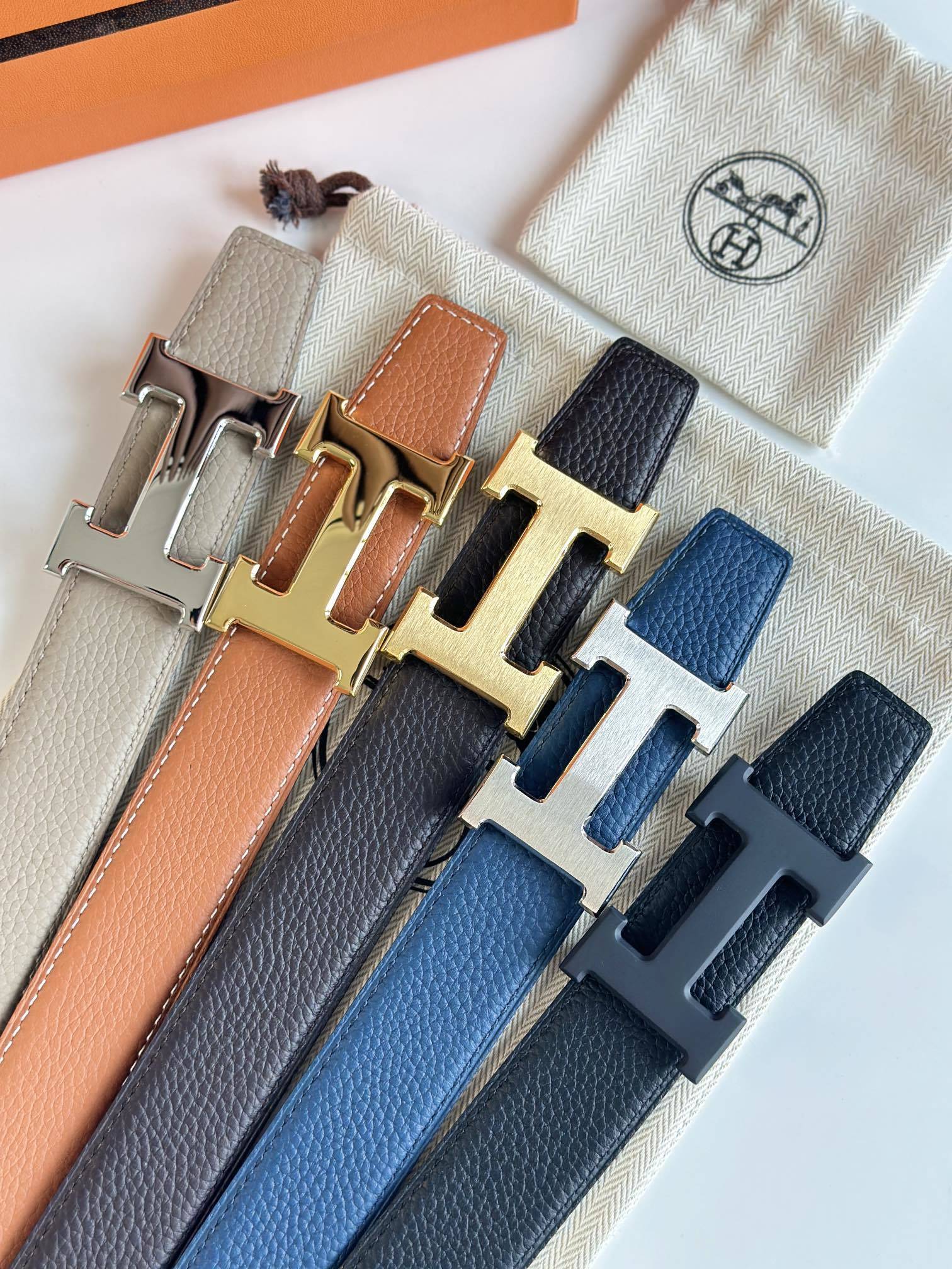 Luxury H Buckle Genuine Leather Belt - Designer Style for Men & Women